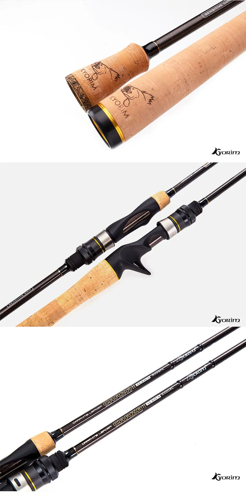 Kyorim CARZA2 LURE ROD Spinning/Casting Fishing Rod 2 Sections Freshwater Japan FUJI Reel Seat,K Guide 1.91M 1.98M MF Action