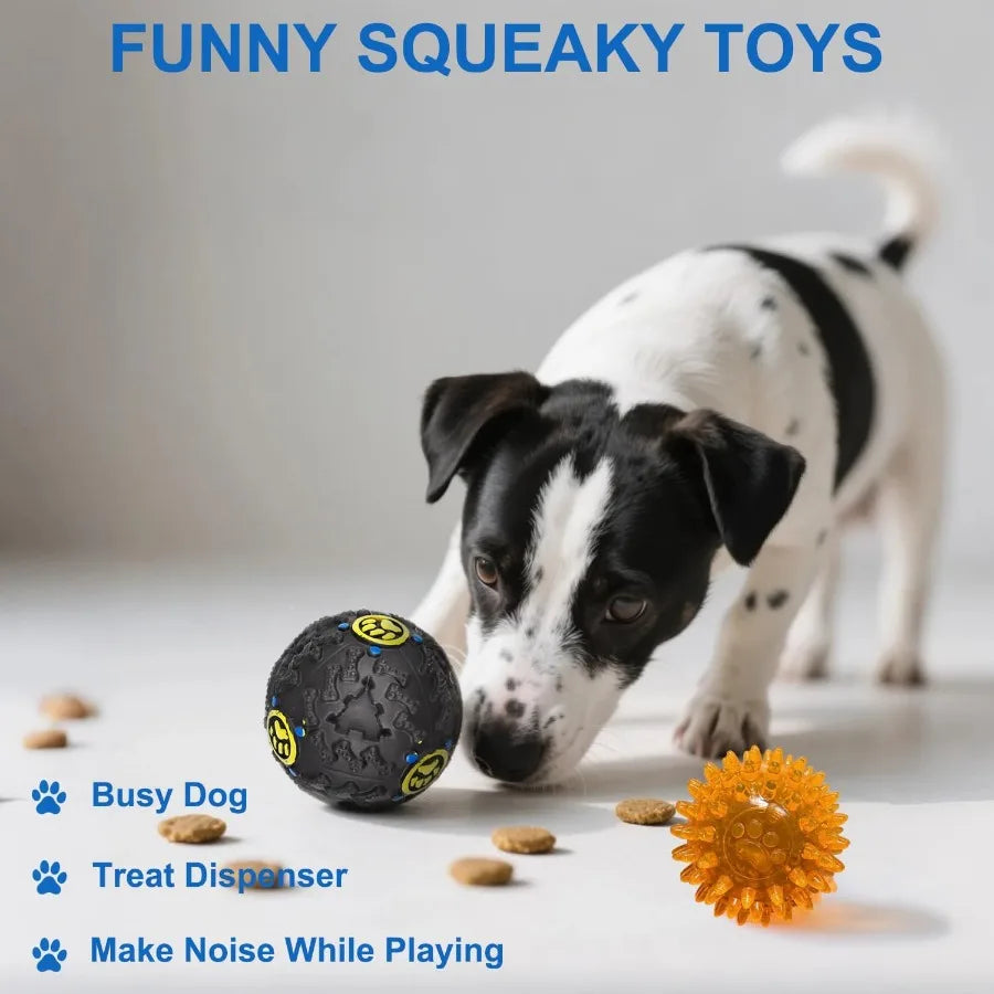 15Pack Interactive Dog Toys for Teeth Cleaning and Puppy Teething Relief: Squeaky Treat Balls Rope Chew Toys and Durable Rubber