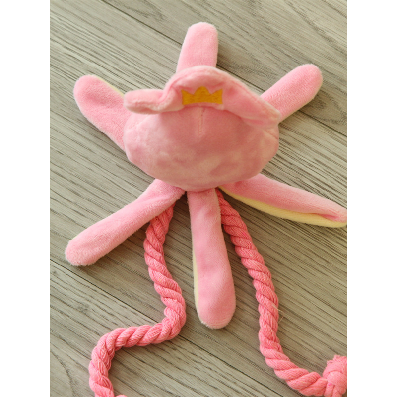 Squid Puppy Pet Dog Chew For Lovely Pink Teeth Cleaning Pet Toys Octopus Plush Toys Supplies BB Small Cute Rope Toy Dog Squeak