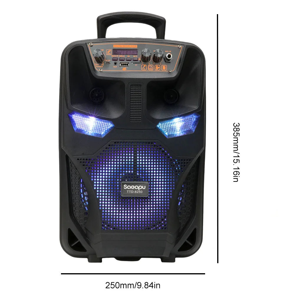 Bluetooth-Compatible Speaker Loud Boom Box Support FM Radio Subwoofer Stereo Sound System Speaker for Outdoor Home Party Travel