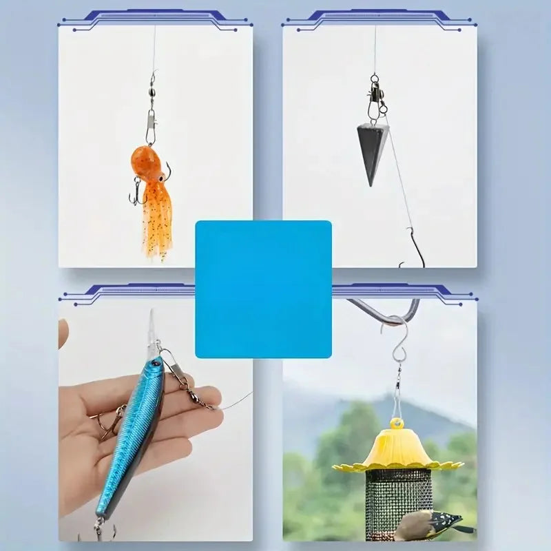 Ackibbik 210pcs/set Fishing Swivels Snap Swivels Barrel Swivels with Snaps, Fishing Swivels Saltwater Freshwater Snap Connector