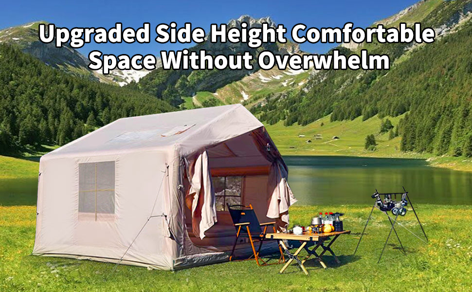 Inflatable Tent for Camping - 6-8 Person Ultra-Quick Setup Blow Up Tent,80.73 Square Feets 4 Season Inflatable Tent with Stove