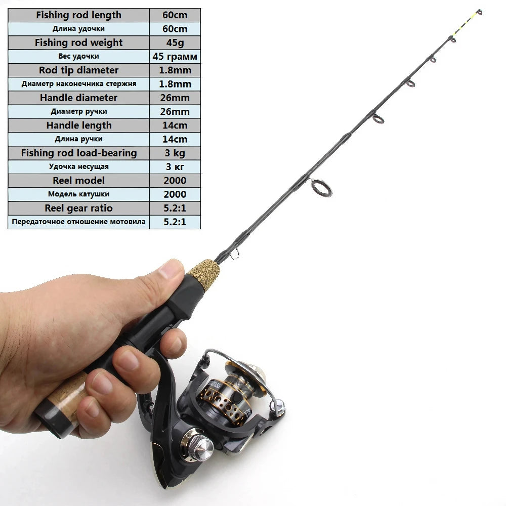 1pc-60cm/ 23.62inch-Carbon Fiber Multi-Function Fishing Rod (Single Fishing Rod)-Winter Fishing-Durable and Lightweight