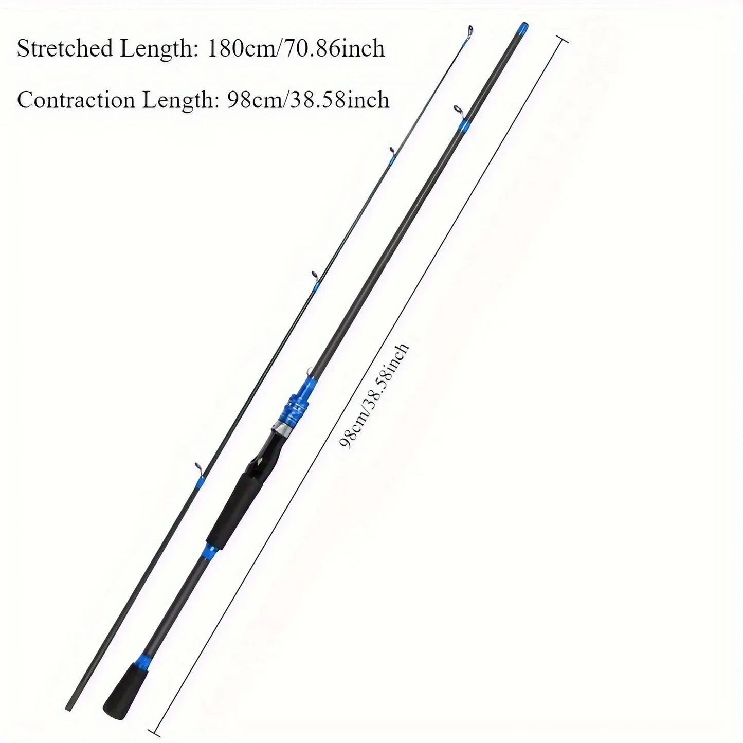 1pc Portable 70.86-Inch Fiberglass Fishing Rod | Durable Six-Layer Design, Two-Section Fly Fishing Rod