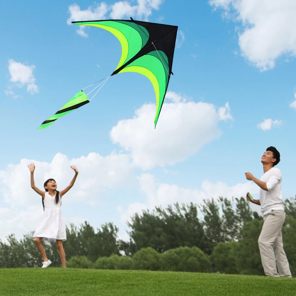 1.6m Large Delta Kite Toy Easy To Fly Primary Stunt Kite 10 Meter Tail Flight Kite with Wheel Line for Kids Adults for Outdoor