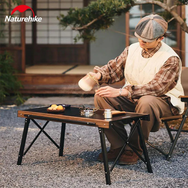 Naturehike Outdoor Folding Table Aluminum Alloy Folding IGT Table Multifunctional Portable Wood Stove Picnic Camping Suppiles