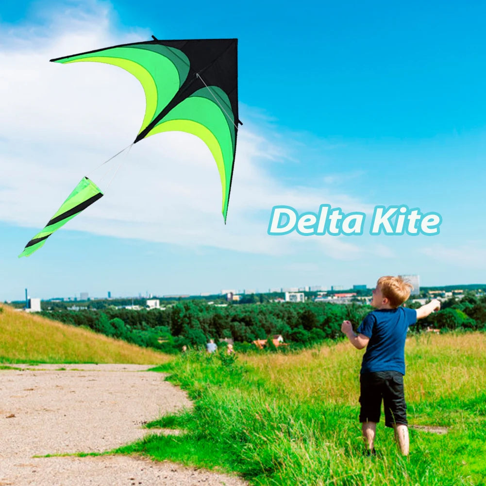 1.6m Large Delta Kite Toy Easy To Fly Primary Stunt Kite 10 Meter Tail Flight Kite with Wheel Line for Kids Adults for Outdoor