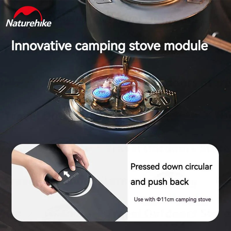 Naturehike Outdoor Folding Table Aluminum Alloy Folding IGT Table Multifunctional Portable Wood Stove Picnic Camping Suppiles