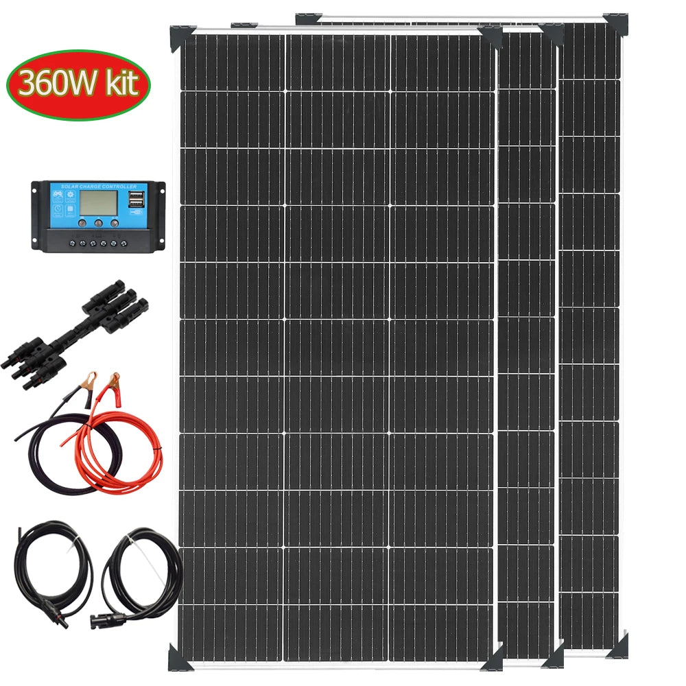 Rigid Solar Panel Battery Charger Modules 1200W 720W 600W 480W 360W 240W 120W Photovoltaic Panels 18V Monocrystalline cell