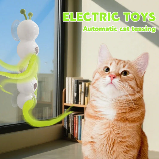 Smart induction automatic cat teaser for hunting/jumping and interactive games, a toy for bored cats