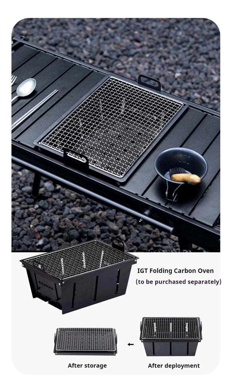 Naturehike BLACKDOG IGT Table Aluminum Alloy Adjustable With Folding Oven Outdoor Camping Multifunctional Portable Picnic Table