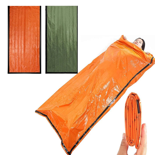 2 Pack Emergency Sleeping Bag Emergency Blanket Portable Thermal Sleeping Bag Survival Gear for Camping Hiking Outdoor Adventure