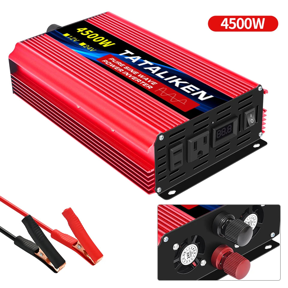 Pure Sine Wave Inverter DC12V/24V To AC110V 60HZ 1600W 2500W 3500W 4500W 5000W 6000W 7000W 8000W Power Voltage Converte