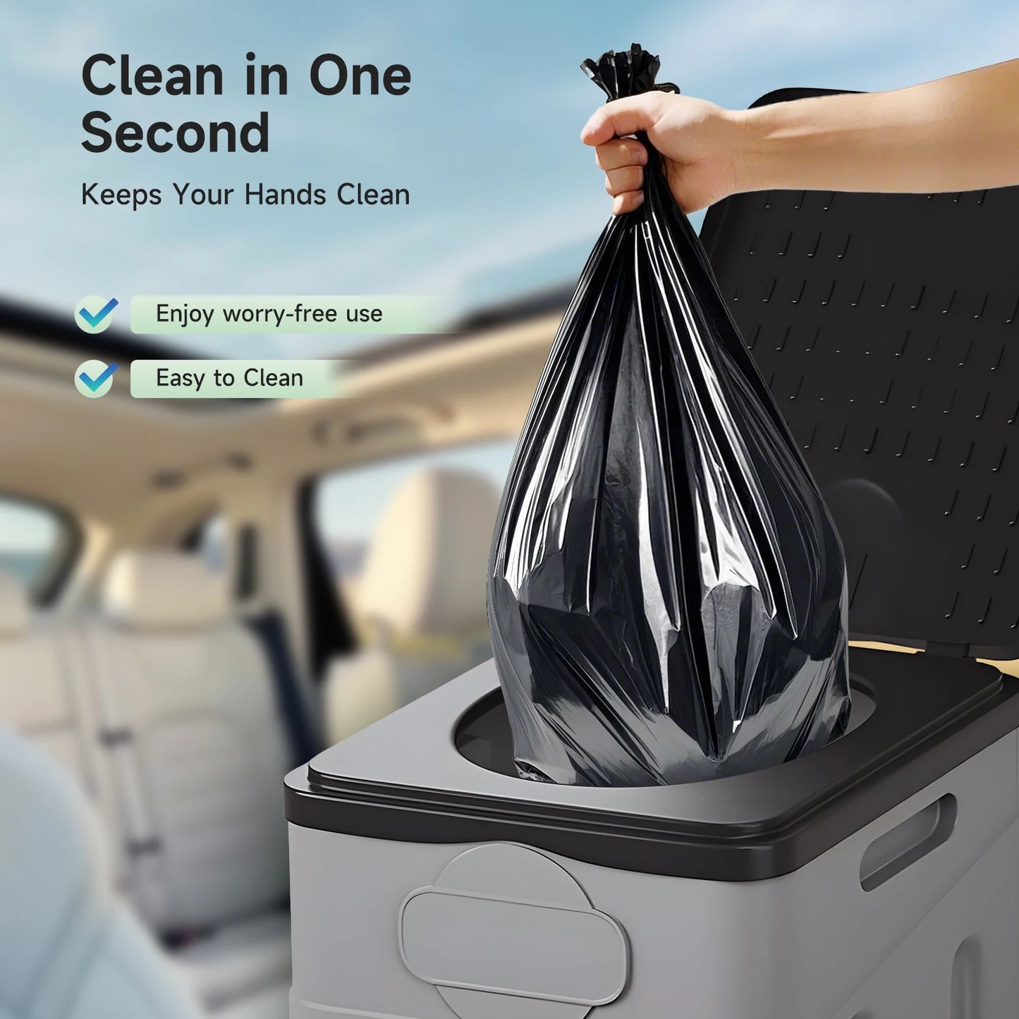 Camping Toilet, Portable Toilet for Adults, Portable Travel Folding Toilet with Lid and Paper Holder, Compact Potty for Car, Cam