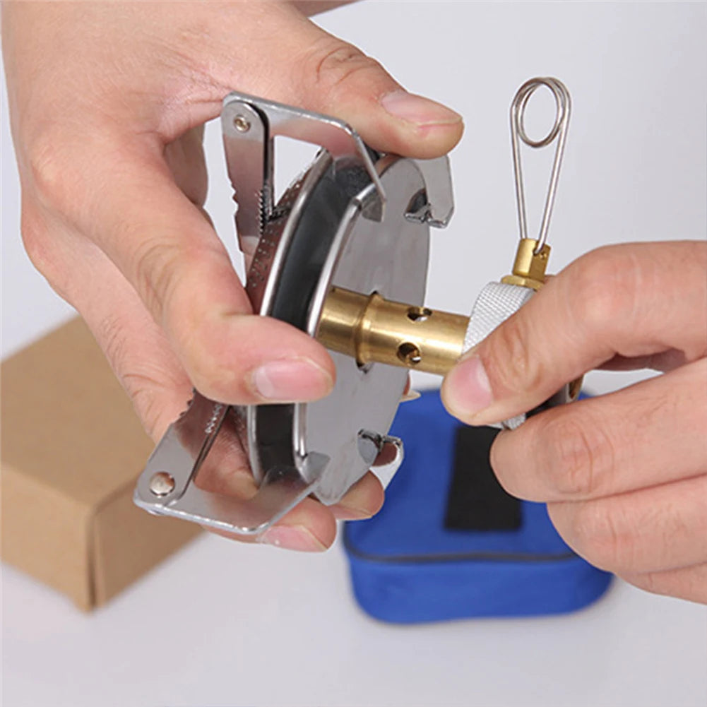 Portable Outdoor Camping Gas Stove with Adjustable Flame Small Lightweight Stove with Storage Bag for Hiking and Climbing