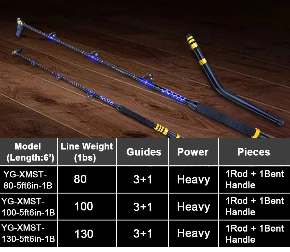 Fishing rod Bending butt roller guide rail big game  boat rod straight butt glass fiber blank deep sea fishing rod