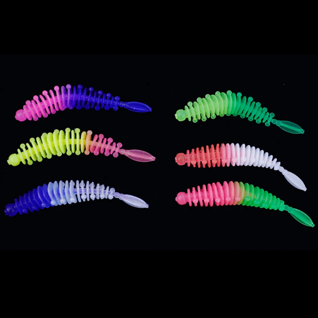 60pcs Fishing Lure Simulation Soft Bait Artificial Worms Goods Flexible Tools Supplies Attractive Baits Device