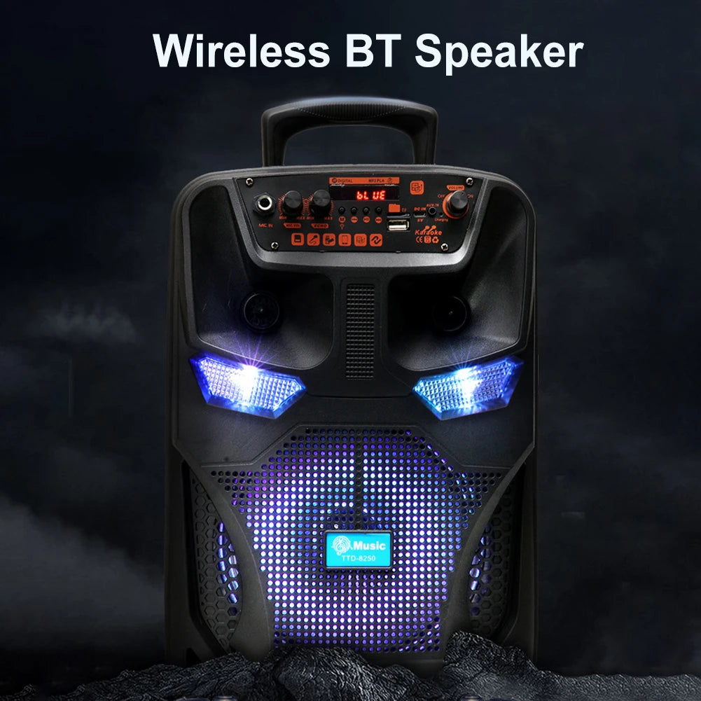Bluetooth-Compatible Speaker Loud Boom Box Support FM Radio Subwoofer Stereo Sound System Speaker for Outdoor Home Party Travel