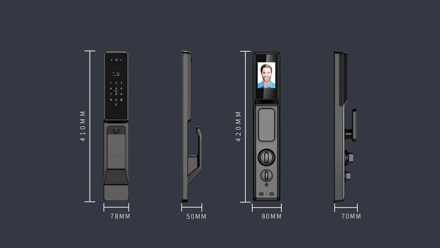 Waterproof Outdoor Smart  Lock Wifi Alexa Tuya APP Aluminium Alloy Material Fingerprint Password Smart Door Lock With Camera