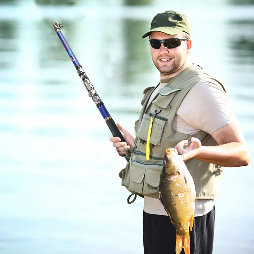 Telescopic Fishing Rod Collapsible Fishing Pole Portable Lightweight Fly Rod Non Slip Handle for Reservoir Pond Beach Fishing