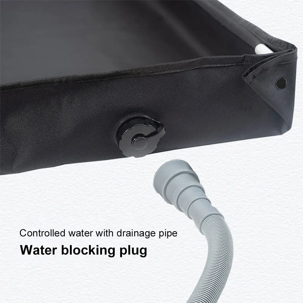 Portable Shower Pan with Drain Hose Camping Shower Base Outdoor Tent Shower Tray for RV Outdoor Camping Shower Beach Pet Bath