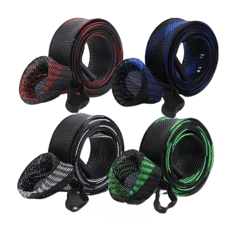 Ackibbik 4pcs/set Rod Socks Fishing Rod Sleeve, Rod Covers for Spinning Baitcasting Rod Fishing Pole Covers with Elastic Strap
