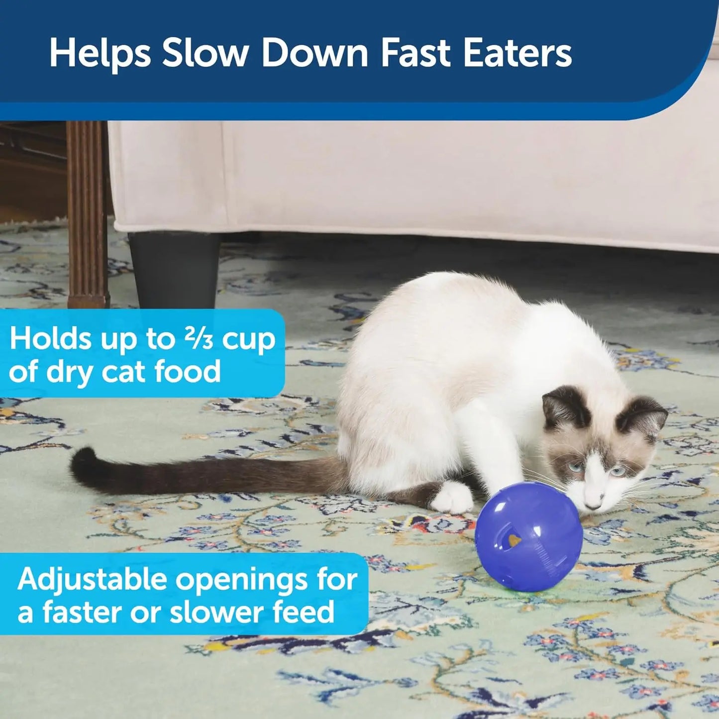 Slow Feeding Ball for Cats - Play Interactive Puzzle Games for Your Cat - Fill with Food and Snacks - Perfect for Kittens