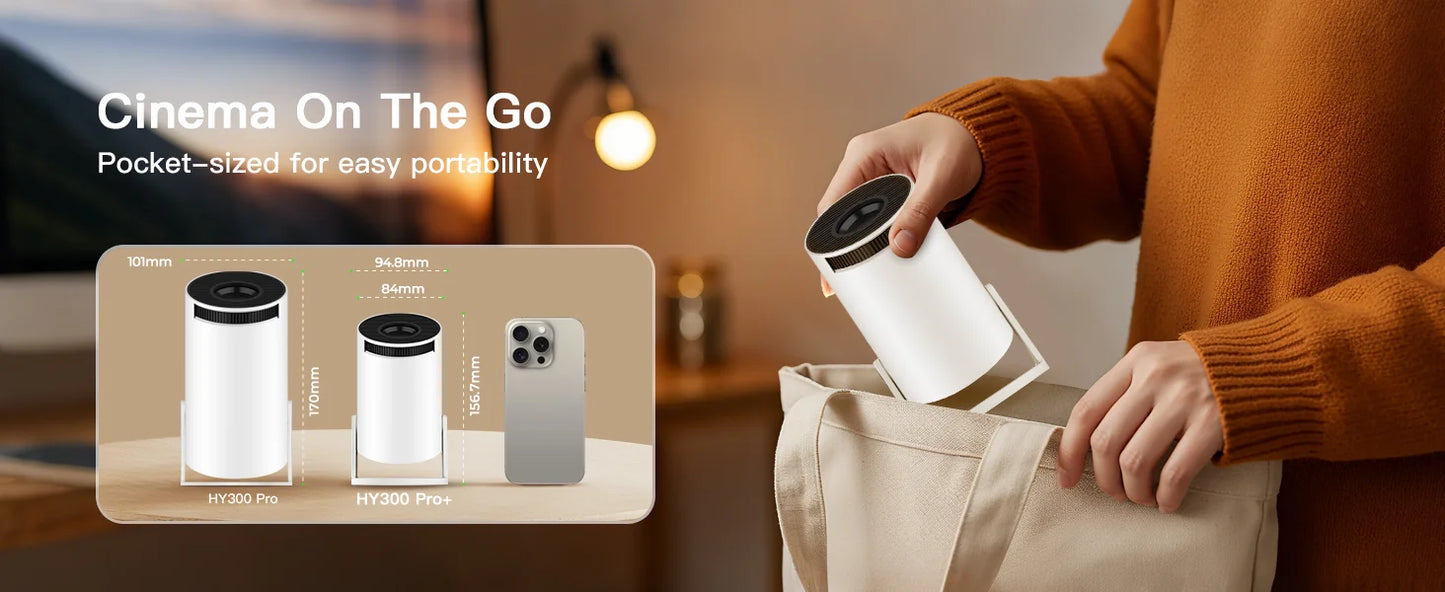 LynCast Projector HY300 Pro+ 4K Android 11 Dual Wifi6 300ANSI Allwinner H713 BT5.4 1080P 720P Outdoor Video Home Theater Cinema
