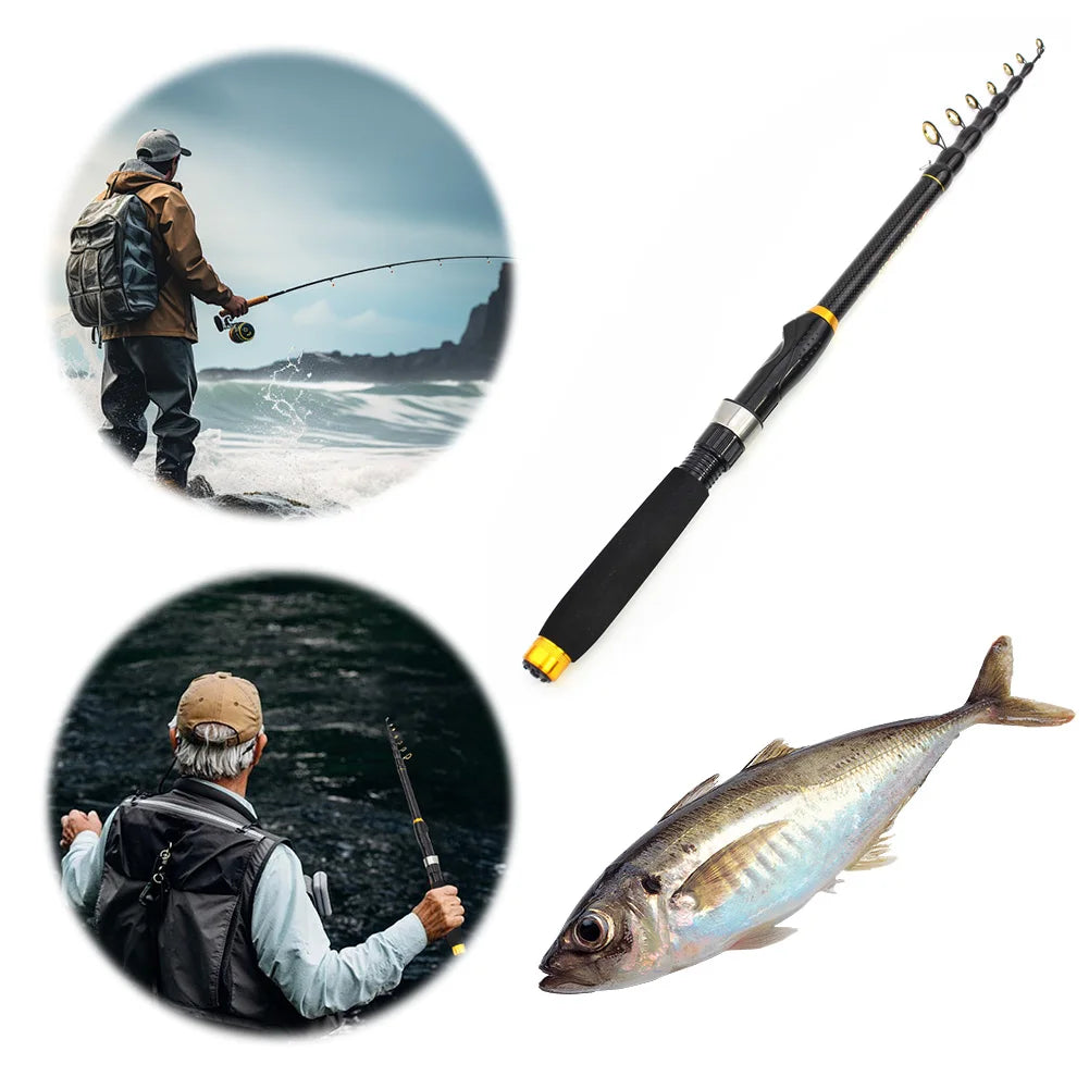 Carbon Fiber Spinning Rod Telescopic Travel Fishing Pole Carp Fishing Rod Fishing Accessories for Carp Fishing