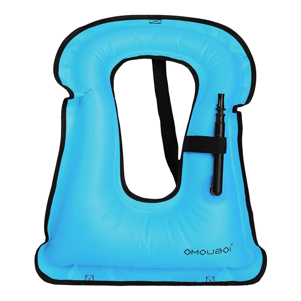 Inflatable Snorkeling Vest Adjustable Inflatable Buoyancy Vest Floating Life Vest for Snorkeling Swimming Kayaking Boating