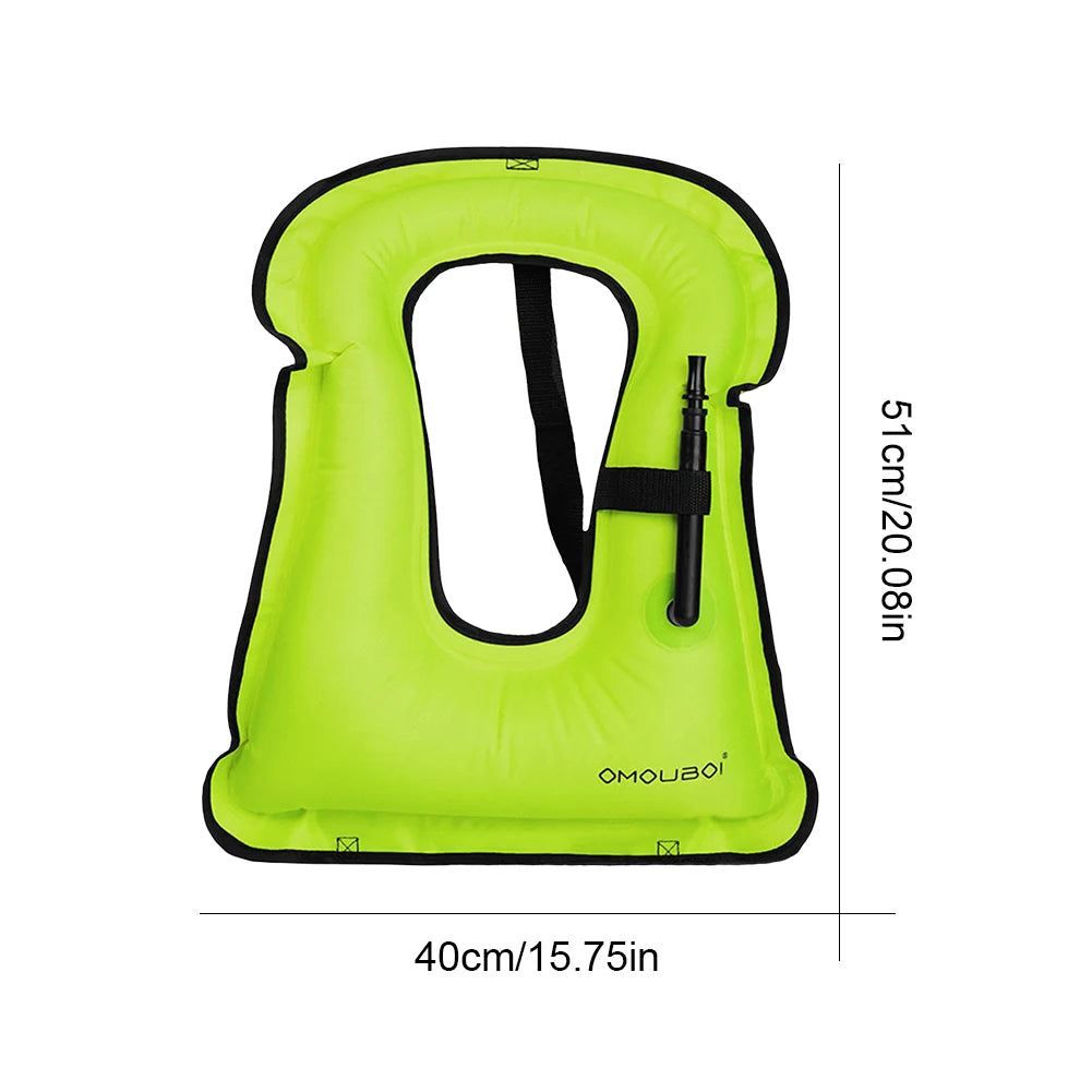 Water Sports Safety Vest Adjustable Inflatable Buoyancy Vest Floating Life Vest for Snorkeling Swimming Kayaking Boating