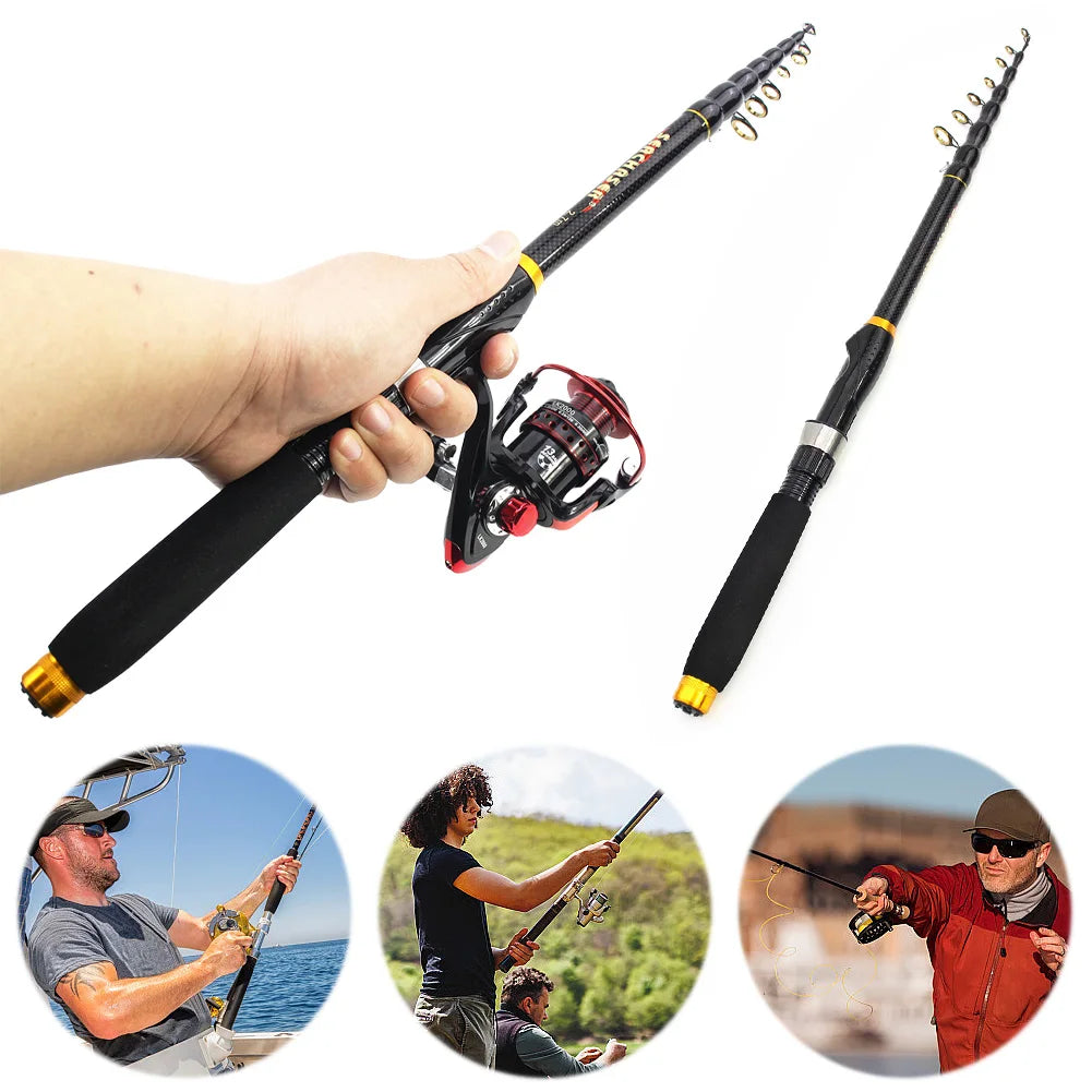 Carbon Fiber Spinning Rod Telescopic Travel Fishing Pole Carp Fishing Rod Fishing Accessories for Carp Fishing