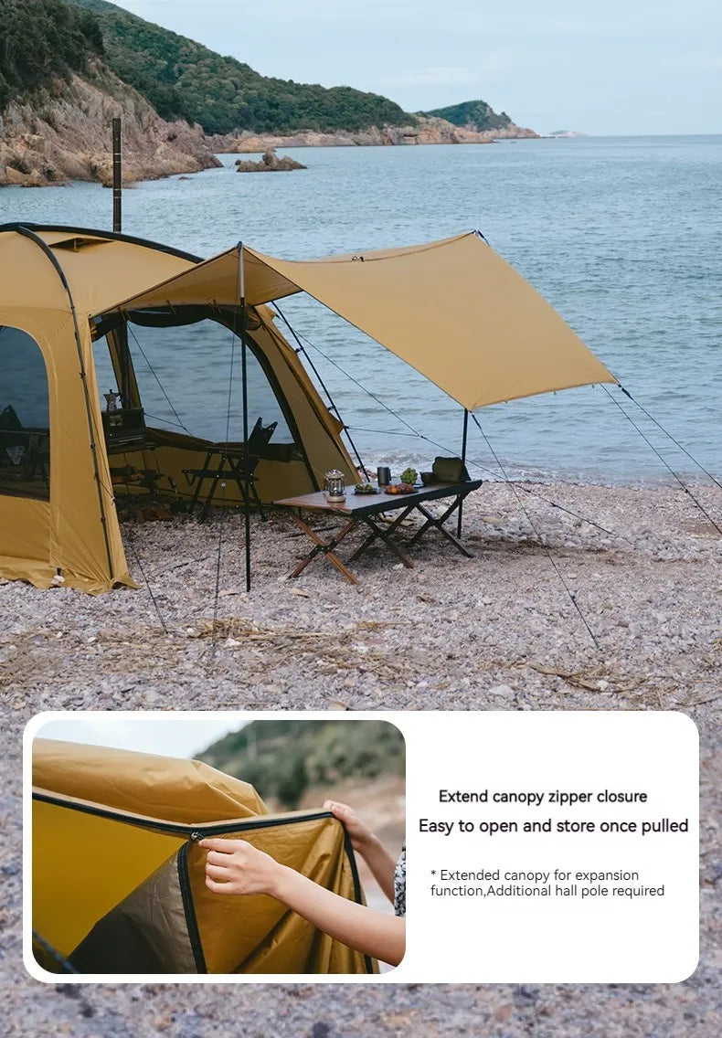 Naturehike Dunes 10.9 Camping Tent 6 People 4 Seasons Dome Extended Canopy Outdoor Waterproof Large Space Tent With Chimney Hole