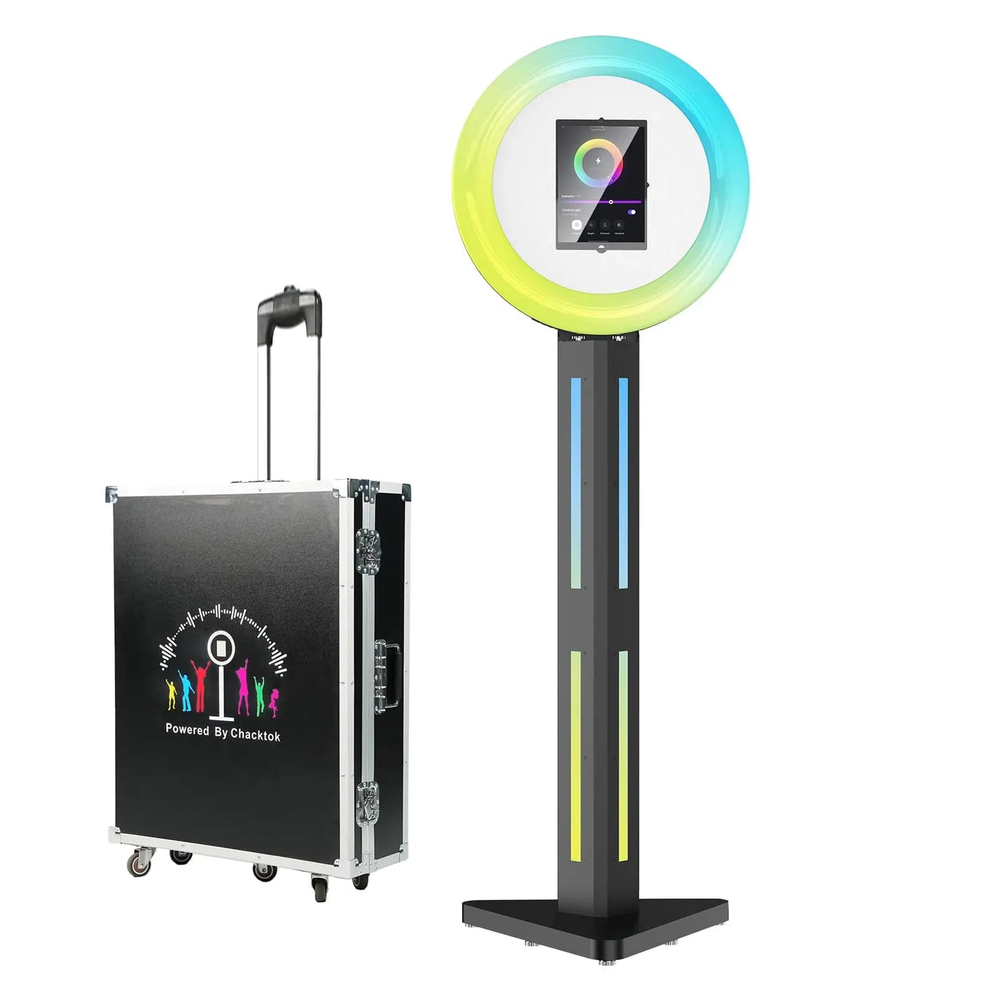 iPad Photo Booth Selfie Machine Shell Adjustable Stand Photobooth For Wedding Partys Events Customized LOGO With LED Ring Light