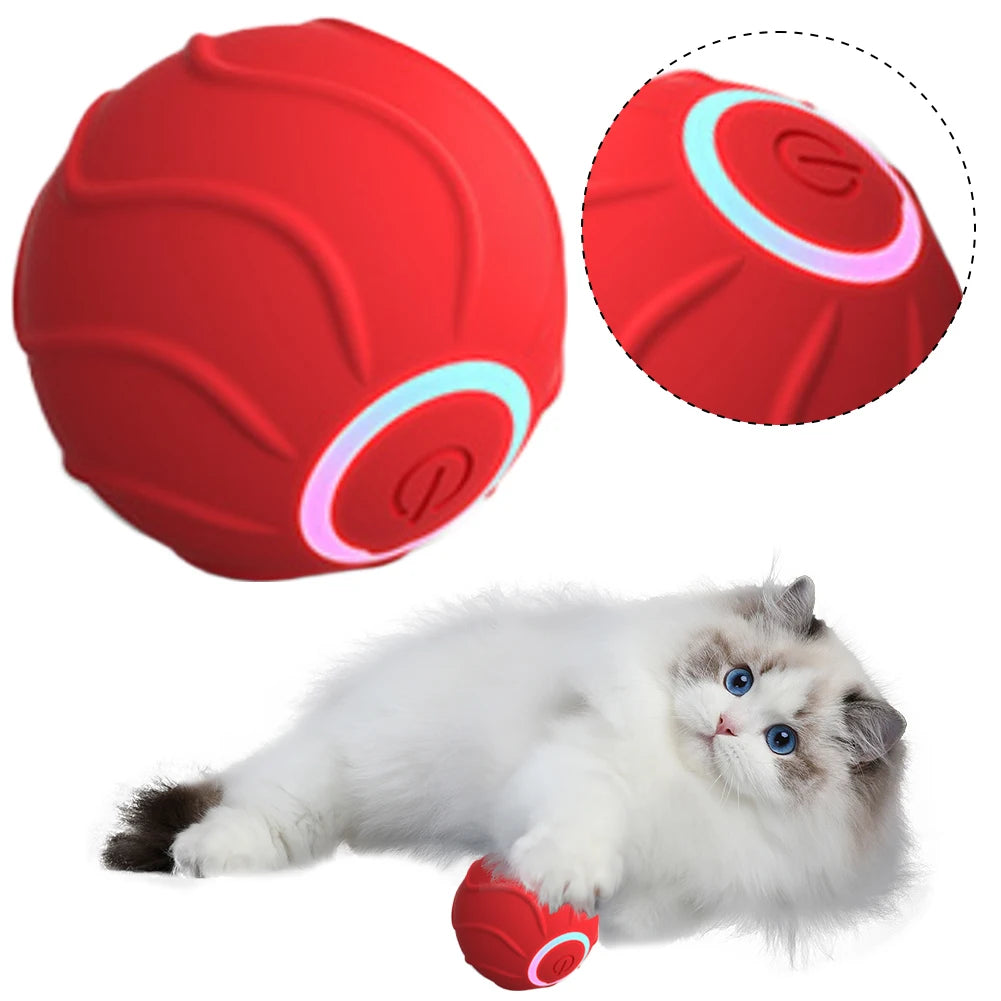 Cat Rolling Ball Obstacle Avoidance Interactive Cat Toy Ball USB Rechargeable Automatic Bouncing Ball Electric Pet Supplies