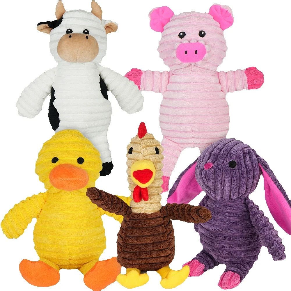 5 Pack Dog Toys Plush Dog Squeaky Toys, Assortment Value Bundle Animal Pet Toy for Small Medium Large Dogs, Stuffed Puppy Chew