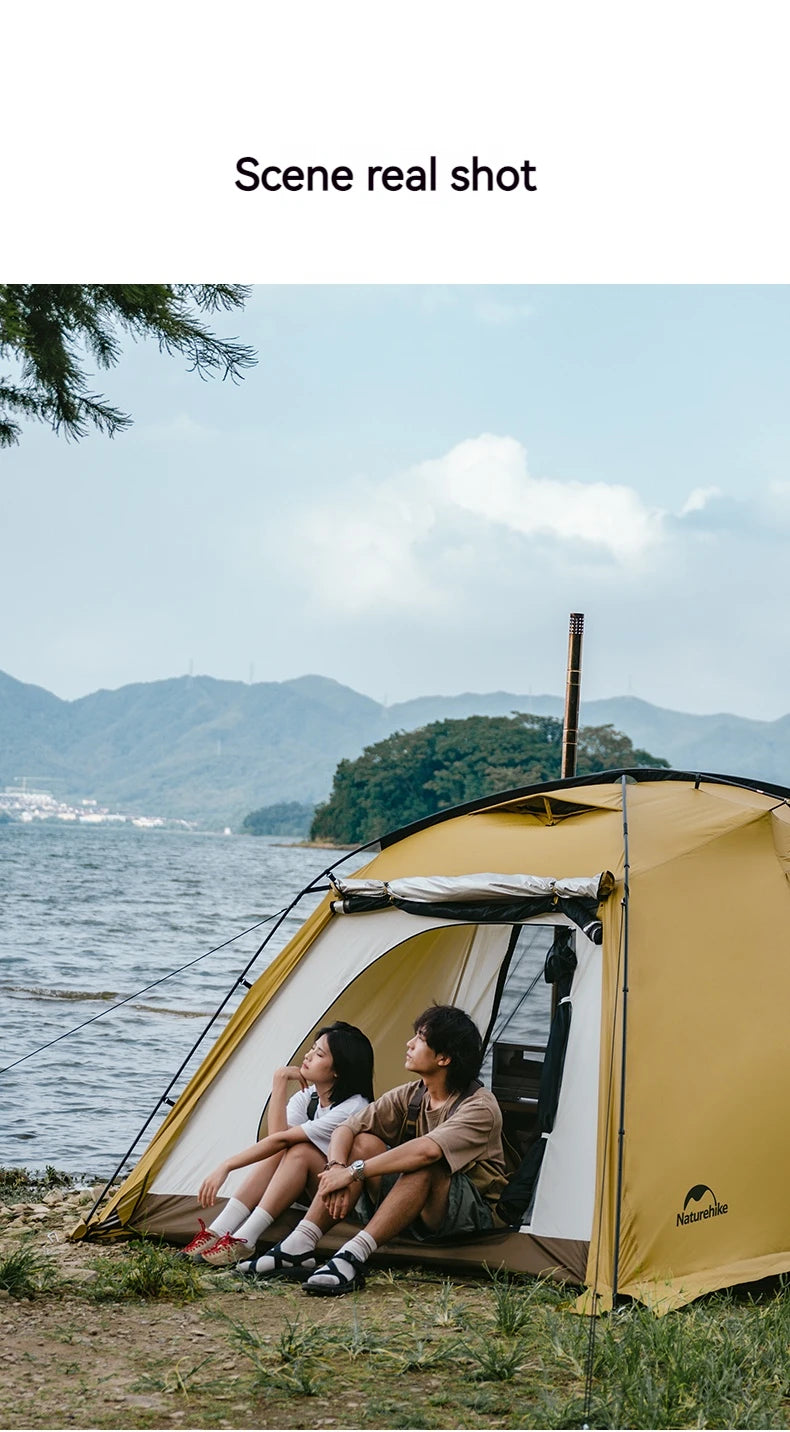 Naturehike Dune 7.6 Camping Tent 2 People 4 Season Tent Ultralight PU2000mm Outdoor Travel iking Tent With Chimney Screen Window