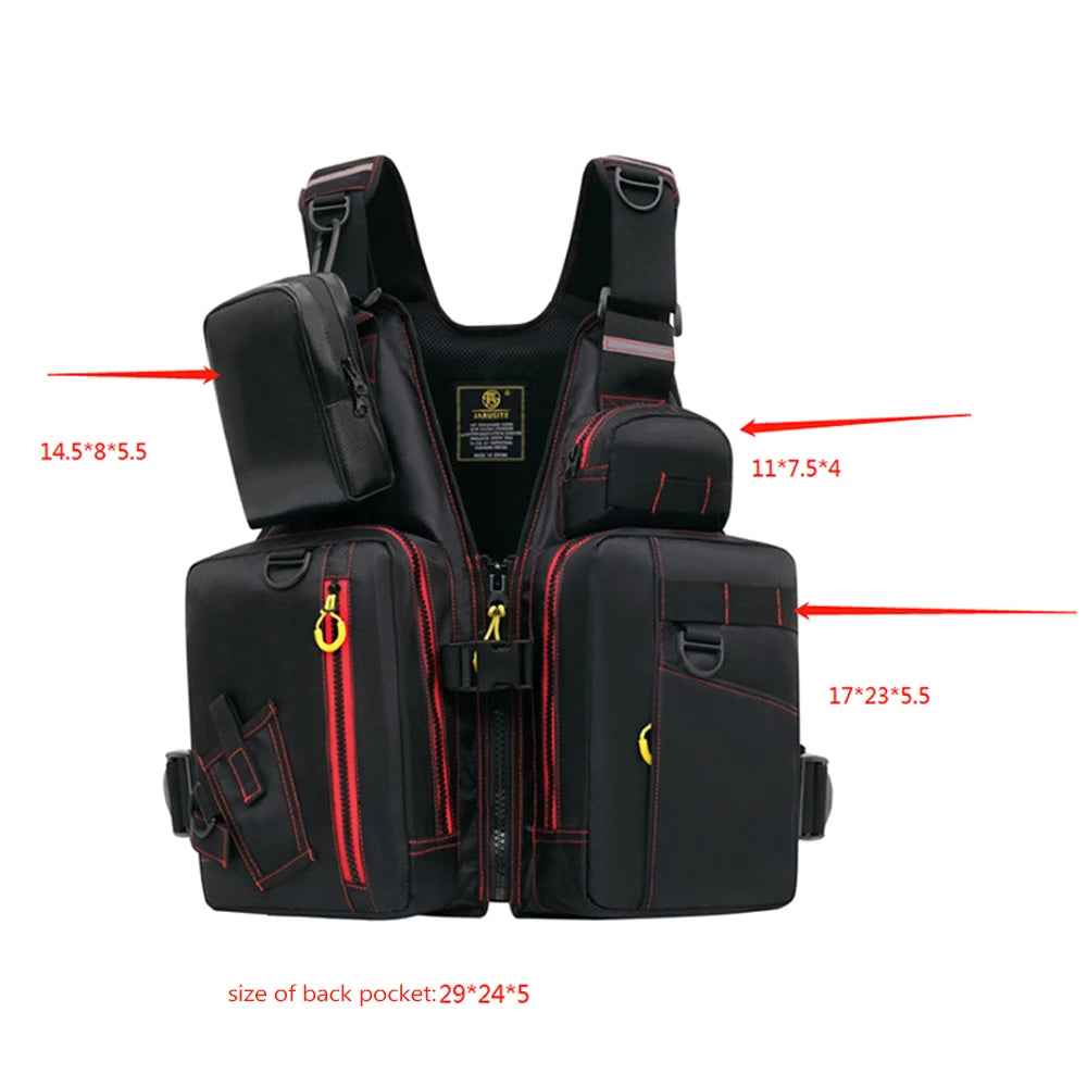 Multi-Functional Life Jacket Vest For Outdoor Fishing A Must-Have For Safety Multiple Pockets For Storage Buoyant Material