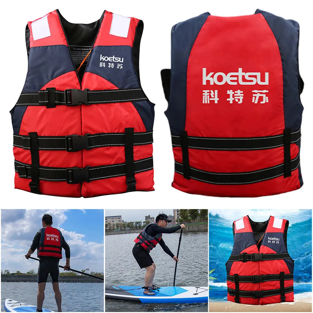 Portable Swim Jacket Reflective Swimming Life Vest Water Sports Safety Vest for Snorkeling Swimming Kayaking Boating
