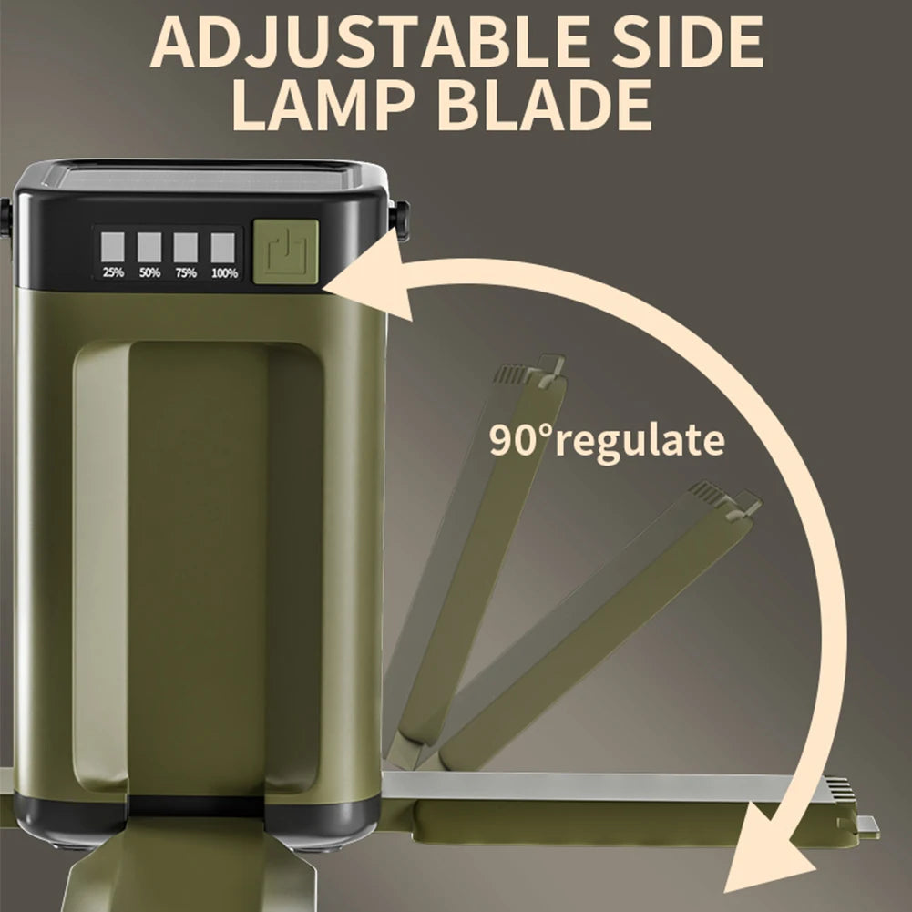 Foldable Camping Light Power Bank Rechargeable Lantern Solar Camping Lantern LED Tent Light for Camping Hiking Fishing