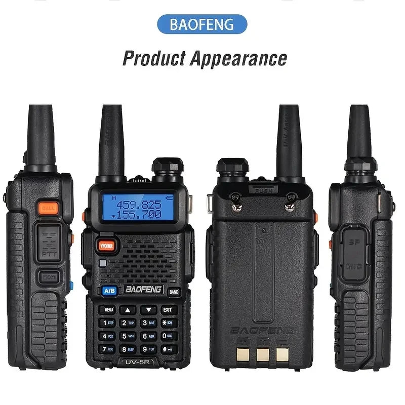 2pcs BAOFENG UV-5R 5W 8W High Power Dual Band Two Way Radio Long Range Handheld Portable Walkies Talkies For Hunting