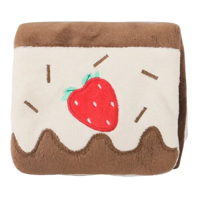 Dog Toy Stuffed Food Toy Cake Ins Interactive New Resistant Simulation Dog Hide Pet Nosework Toy Bite Roll Squeaky