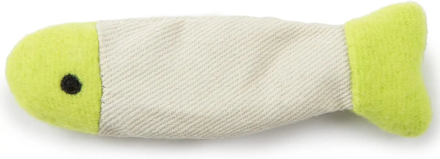 (3 pieces) Fish floor fold cat clip toy - multi-color, 3 pieces