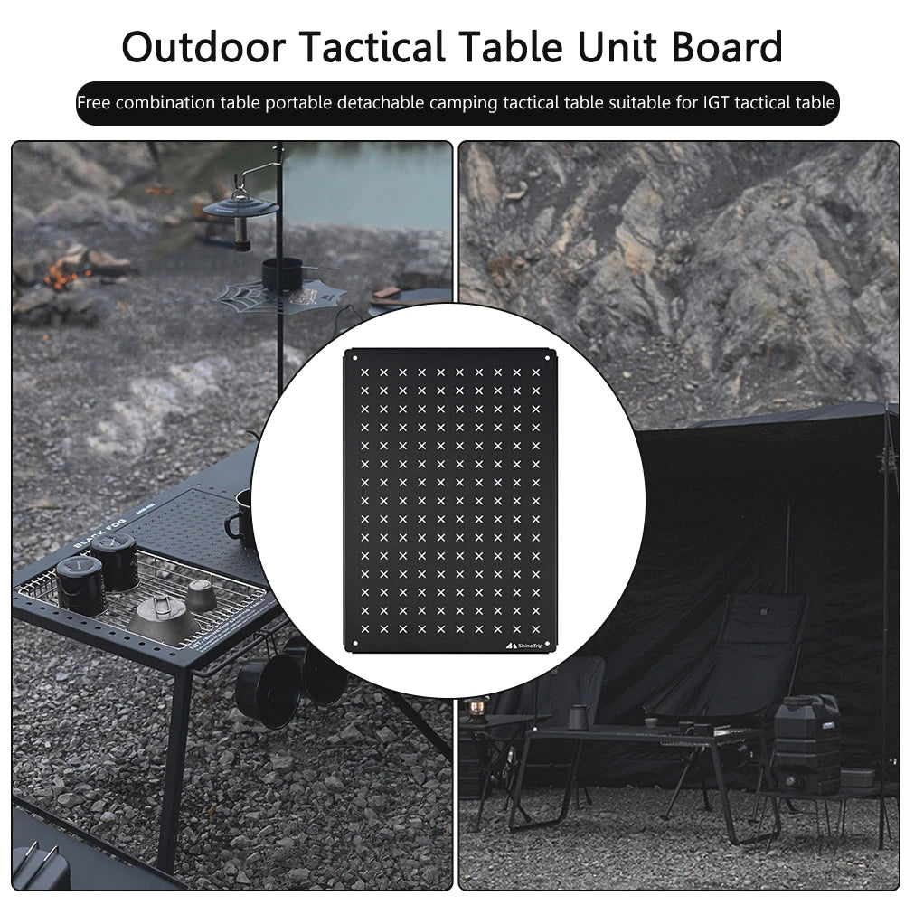 Outdoor IGT Tables Unit Portable Camping Table Unit Board Stainless Steel Free Combination Removable for Hiking Fishing Picnic