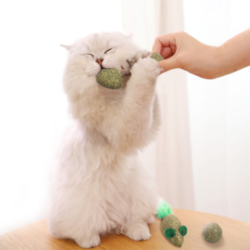 Mouse Shape Molar Ball Toy Toy Chew Nip Cleaning Teaser Lollipop Interactive Pet Kitten Cat Fish Teeth Cat Play Matatabi Stick