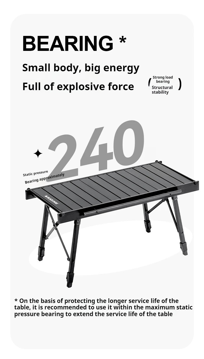 Naturehike BLACKDOG IGT Table Aluminum Alloy Adjustable With Folding Oven Outdoor Camping Multifunctional Portable Picnic Table