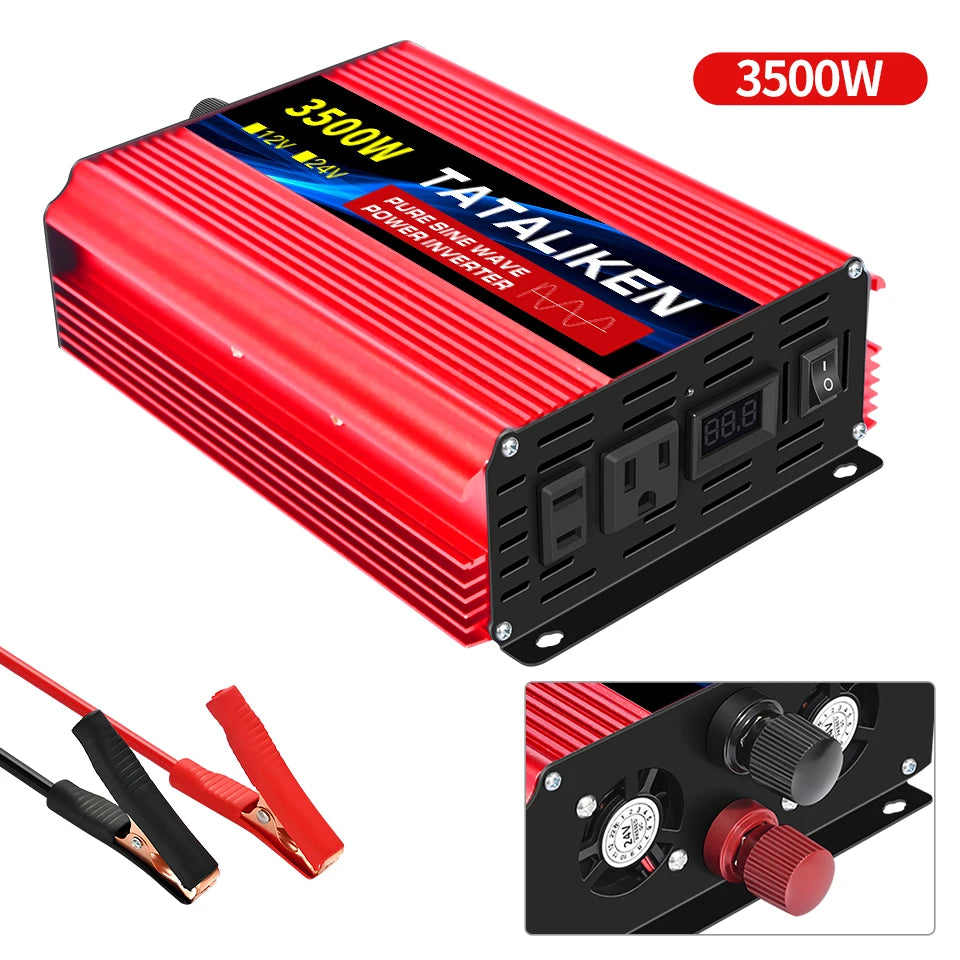 Pure Sine Wave Inverter DC12V/24V To AC110V 60HZ 1600W 2500W 3500W 4500W 5000W 6000W 7000W 8000W Power Voltage Converte