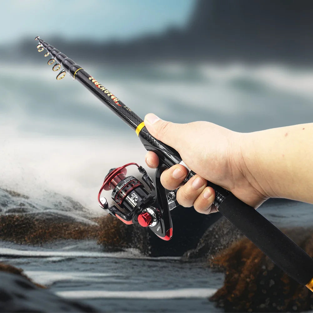 Carbon Fiber Spinning Rod Telescopic Travel Fishing Pole Carp Fishing Rod for Carp Fishing