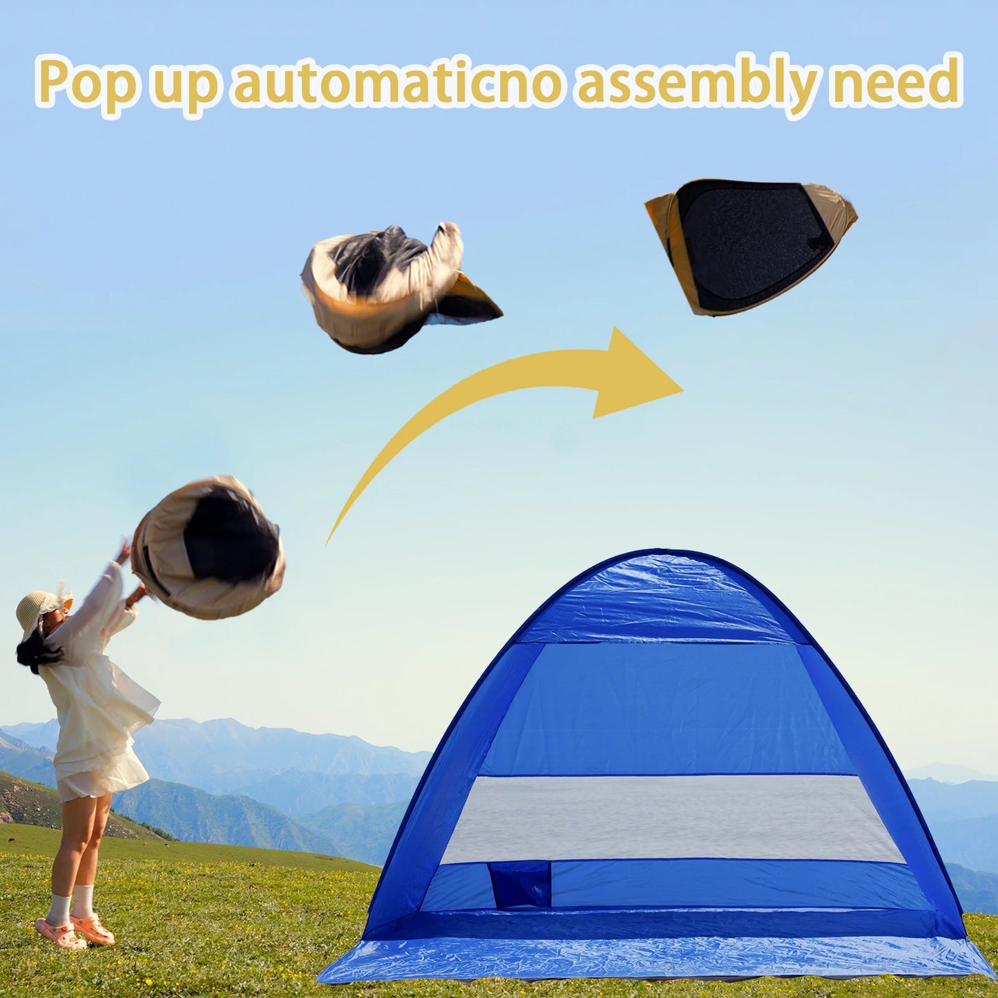 Pop-up beach tent,with handbag - compact folding design, suitable for outdoor camping,picnicking, and travel
