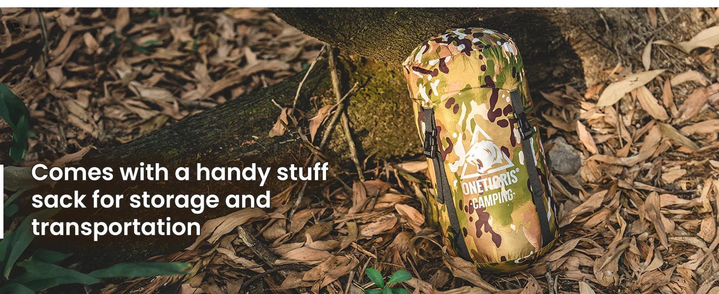 OneTigris Military Camo Mummy Sleeping Bag 0~15C Portable Ultralight Single Sleep Bag For Adult Jungle Survival Camping Hiking